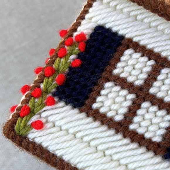 Needlepoint Kit Vintage Bag-Arm Carry Style-Cottage Core Mini House - Picture 6 of 16